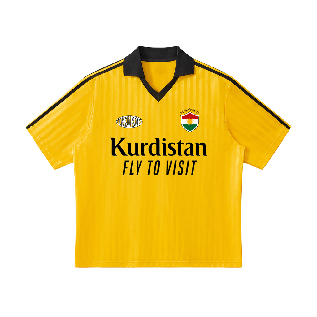 Contrast Collar Striped Soccer Jersey