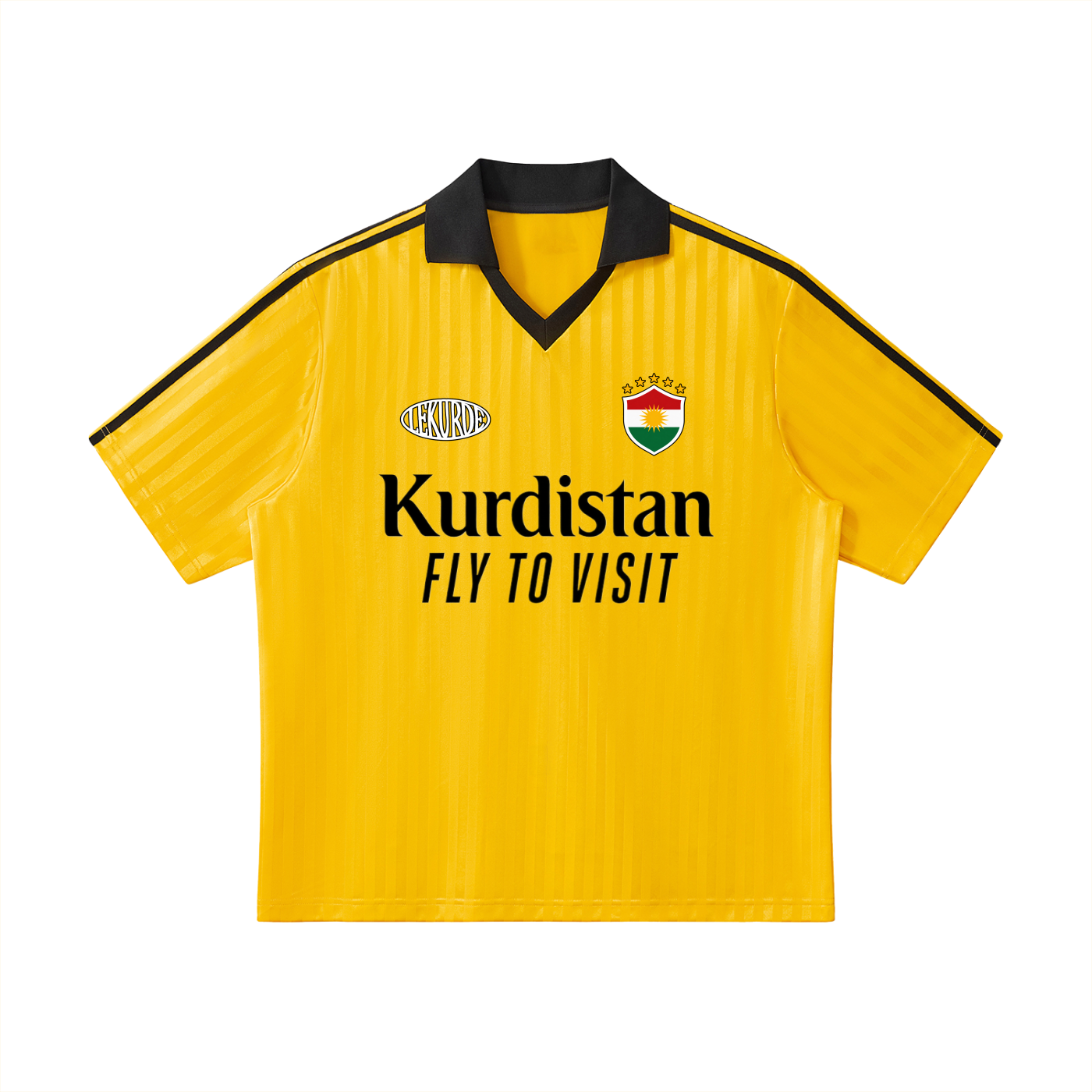 Contrast Collar Striped Soccer Jersey