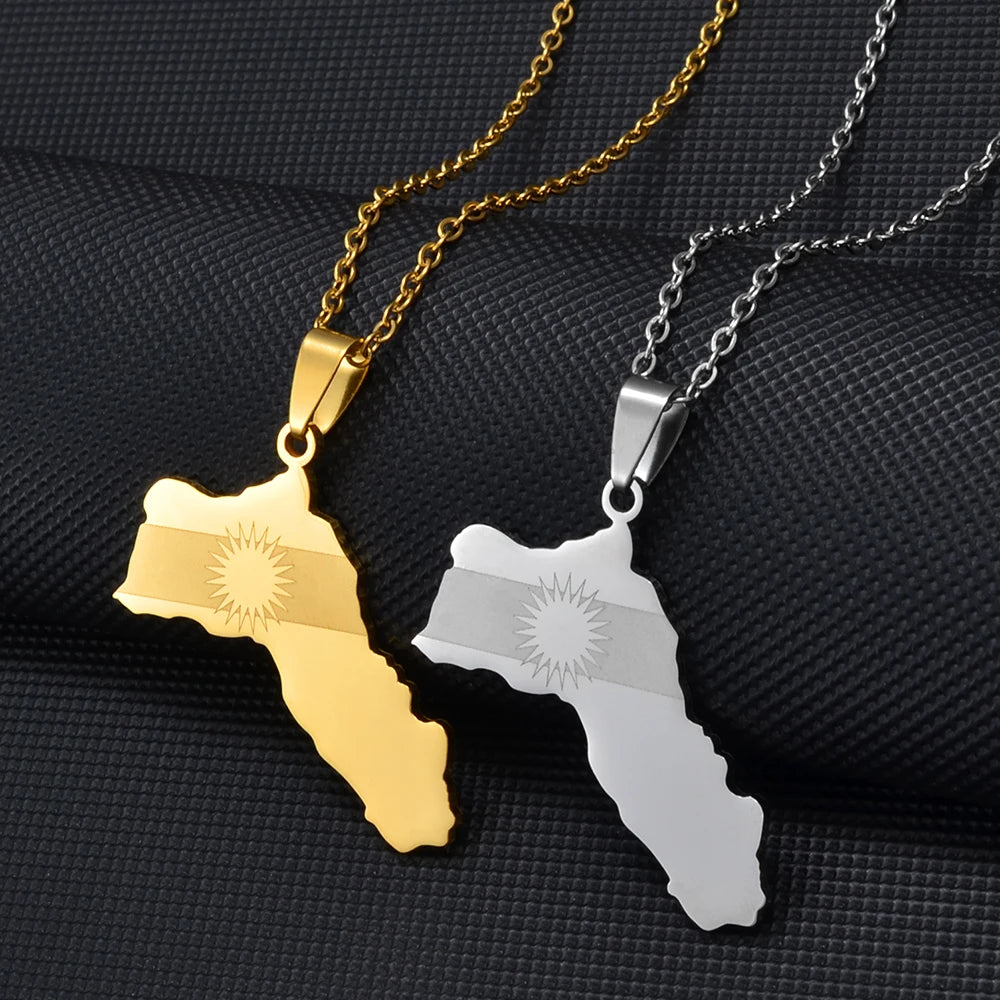 2.5Cm/4Cm Kurdistan Pendant Necklaces Silver Color/Gold Color Kurdish Jewelry @267921