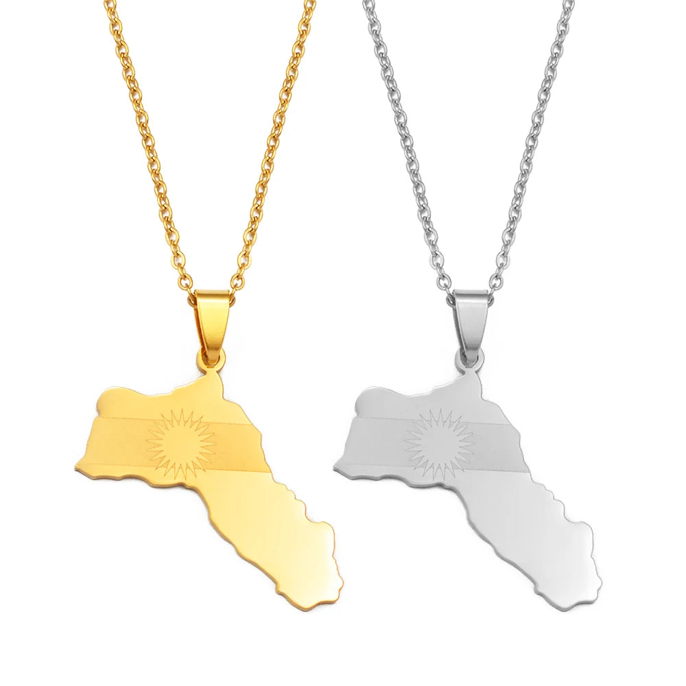 2.5Cm/4Cm Kurdistan Pendant Necklaces Silver Color/Gold Color Kurdish Jewelry @267921