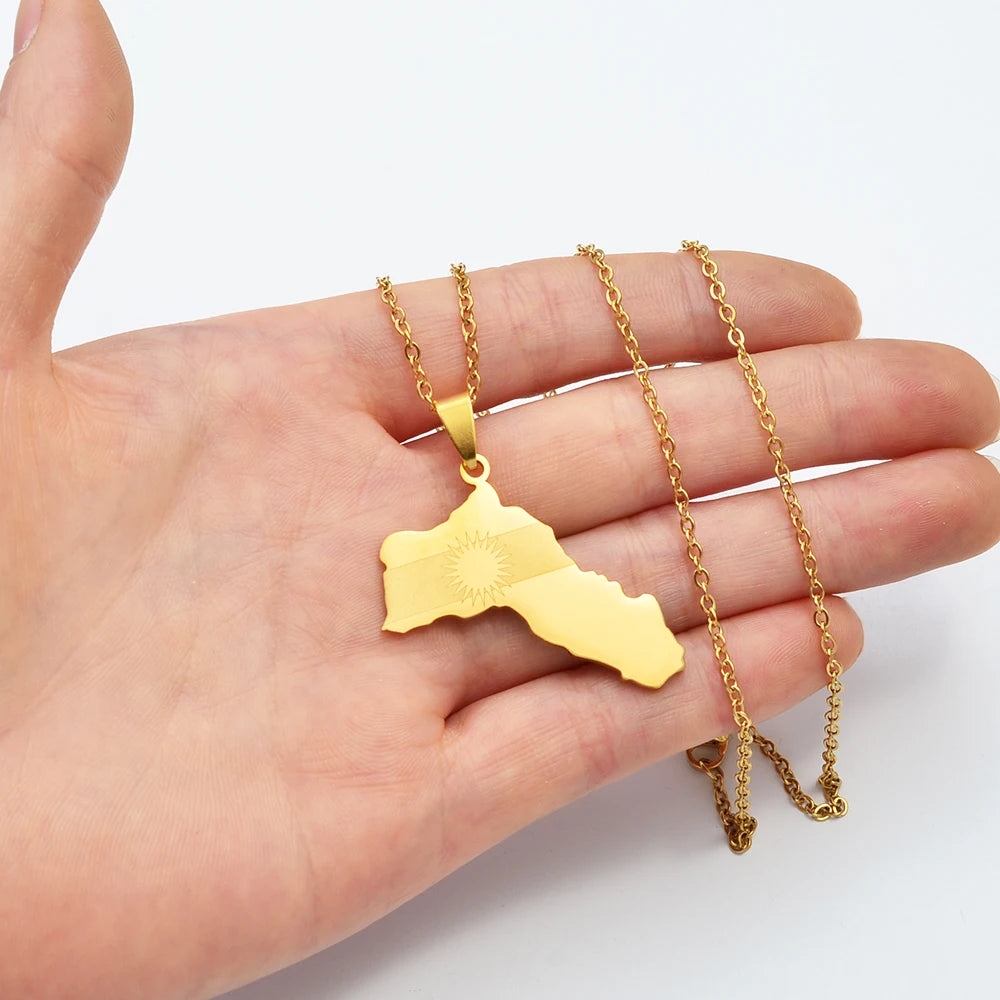 2.5Cm/4Cm Kurdistan Pendant Necklaces Silver Color/Gold Color Kurdish Jewelry @267921