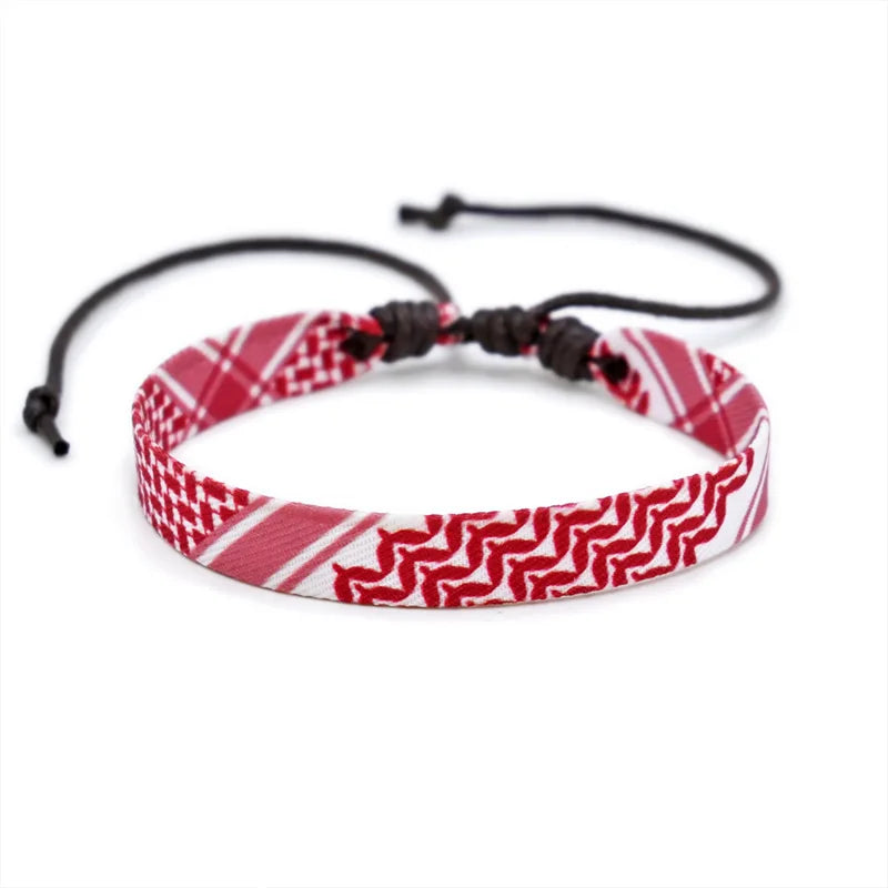 Arabic Scarf Style Woven Bracelet for Women Men Handmade Ethnic Wave Dot Colored Wrap Bracelets Couple Fashion Summer Jewelry