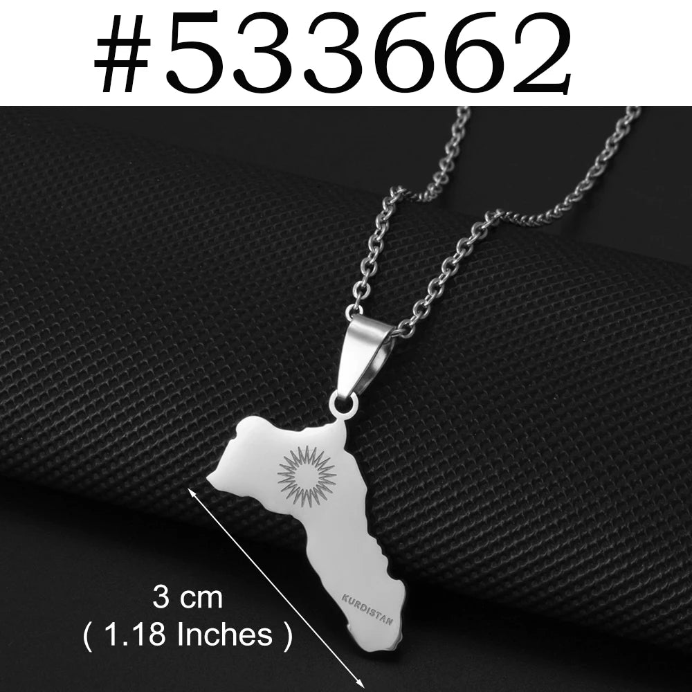 Kurdistan Pendant Necklaces for Woman Kurdish Jewelry Stainless Steel #598762