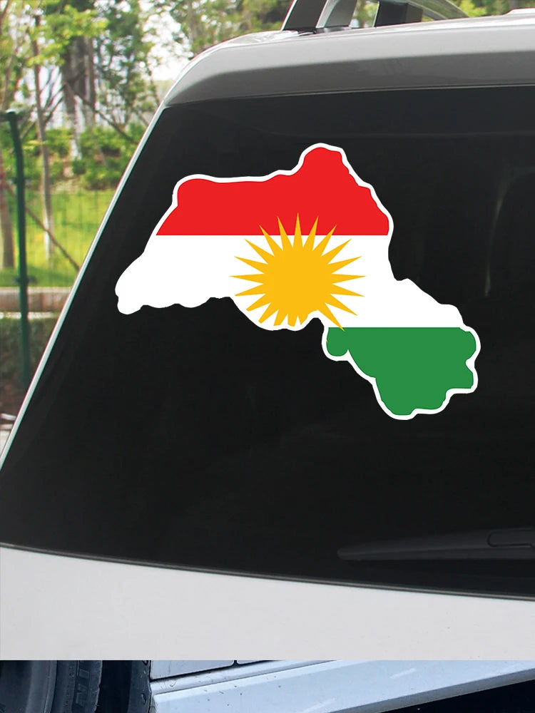 Kurdistan Kurds Map Sticker for Car Moto Map Flag Vinyl Decal outside Wall Decoration S62409#