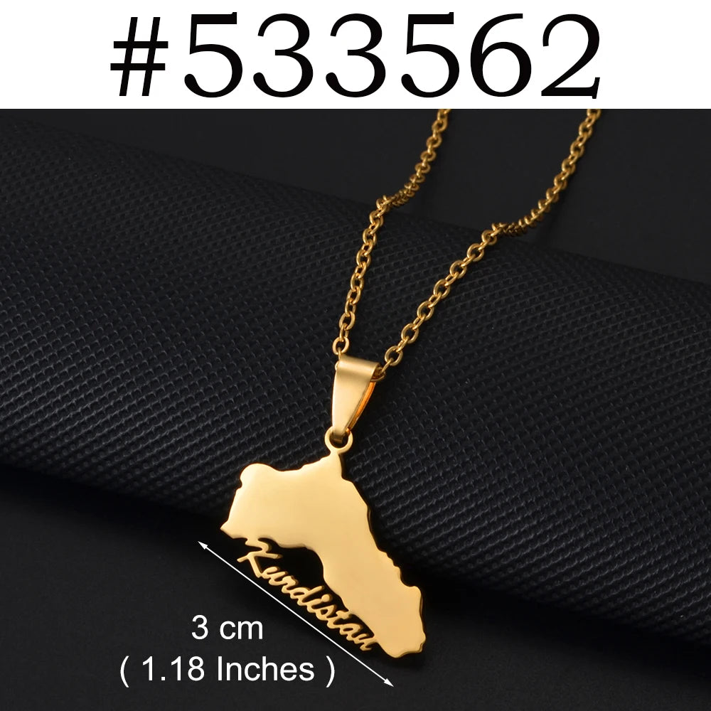 Kurdistan Pendant Necklaces for Woman Kurdish Jewelry Stainless Steel #598762