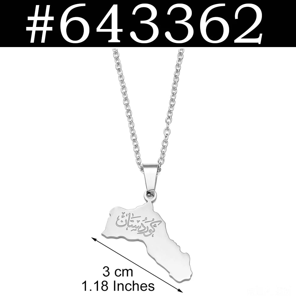 Kurdistan Pendant Necklaces for Woman Kurdish Jewelry Stainless Steel #598762