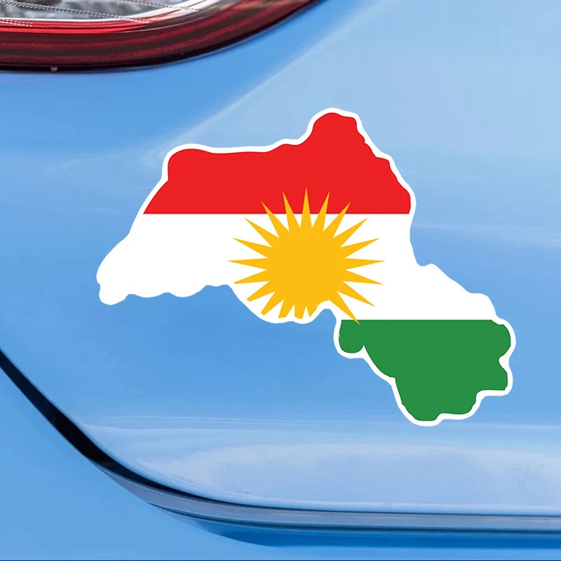 Kurdistan Kurds Map Sticker for Car Moto Map Flag Vinyl Decal outside Wall Decoration S62409#