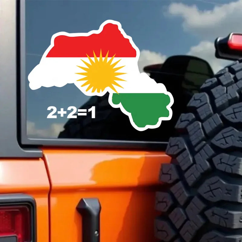 Kurdistan Kurds Map Sticker for Car Moto Map Flag Vinyl Decal outside Wall Decoration S62409#