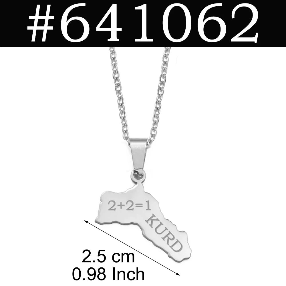 Kurdistan Pendant Necklaces for Woman Kurdish Jewelry Stainless Steel #598762