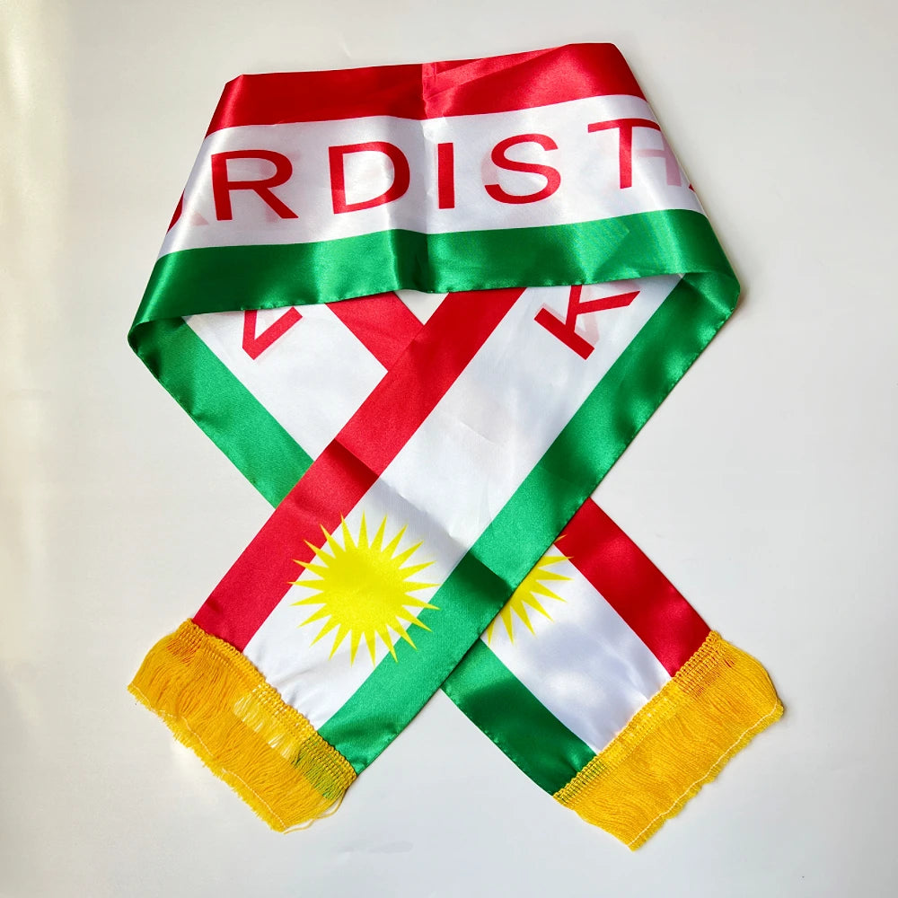 Kurdistan Flagkurdish Scarf 15X150Cm the Kurdistan Scarf Banner Polyester Festival Party Decoration