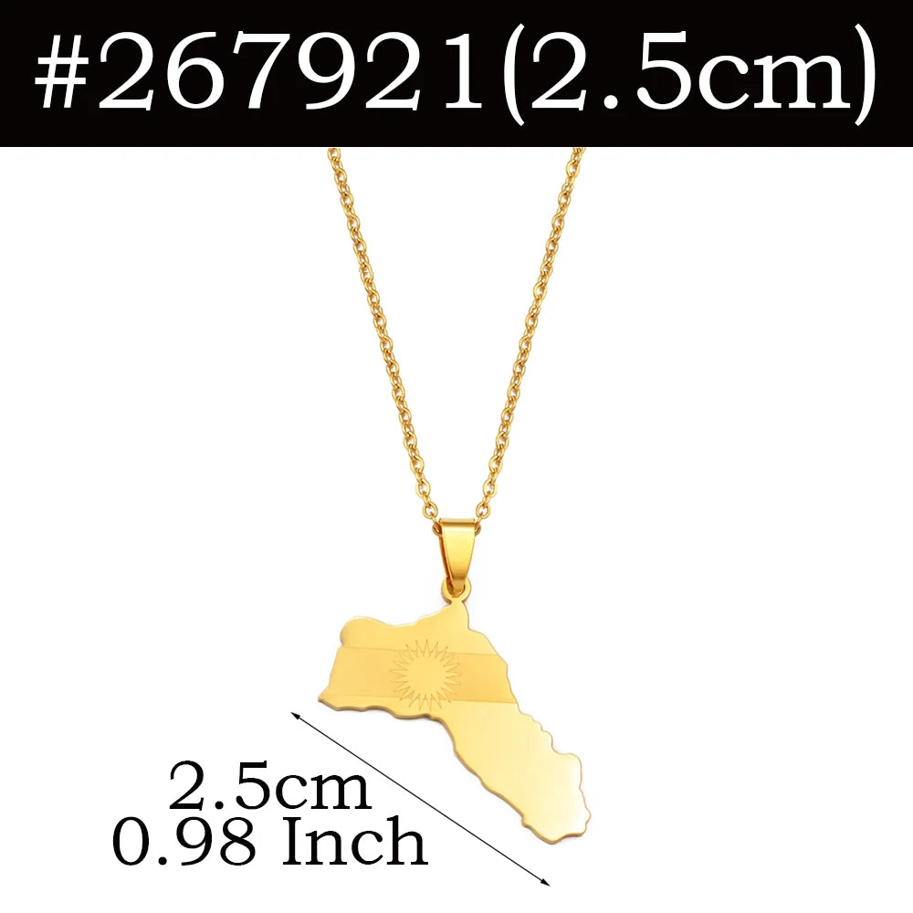 2.5Cm/4Cm Kurdistan Pendant Necklaces Silver Color/Gold Color Kurdish Jewelry @267921
