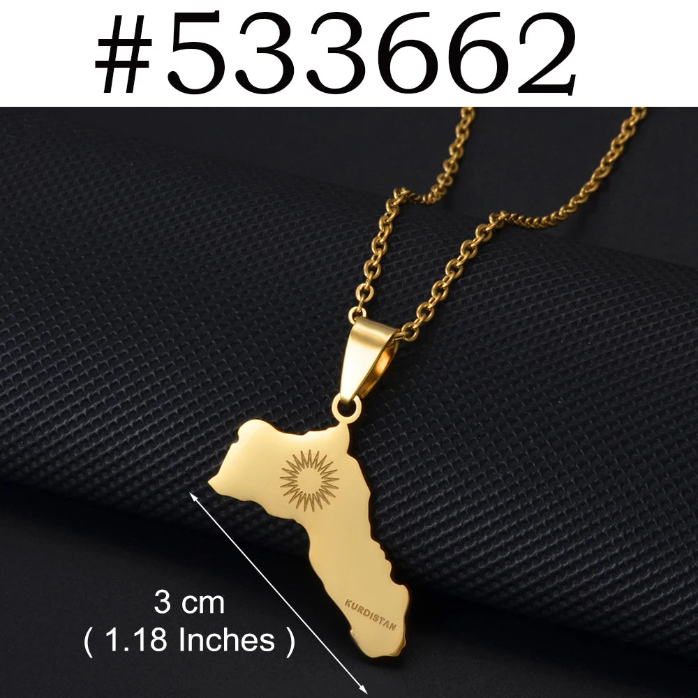 Kurdistan Pendant Necklaces for Woman Kurdish Jewelry Stainless Steel #598762