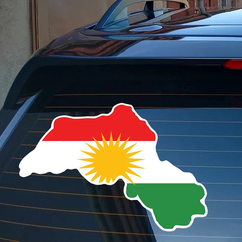 Kurdistan Kurds Map Sticker for Car Moto Map Flag Vinyl Decal outside Wall Decoration S62409#