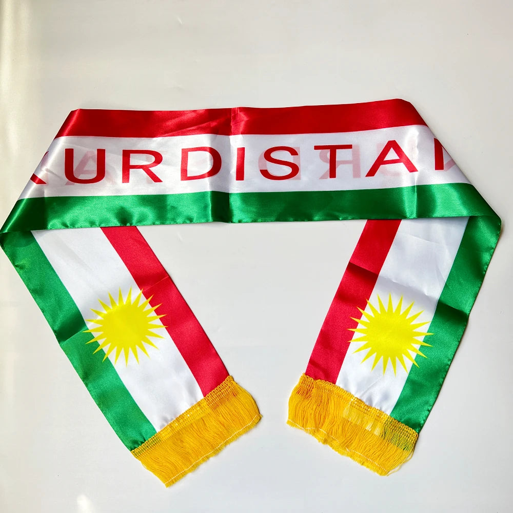 Kurdistan Flagkurdish Scarf 15X150Cm the Kurdistan Scarf Banner Polyester Festival Party Decoration