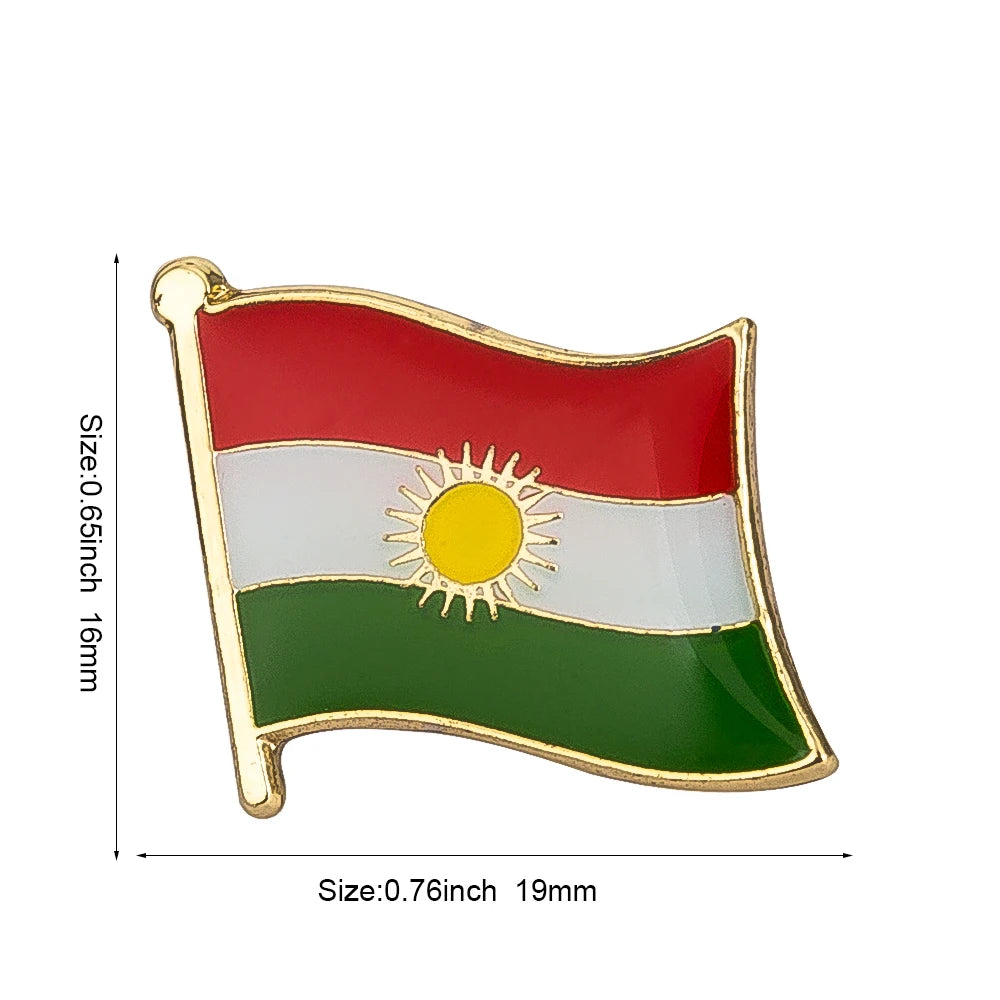 KURDISTAN National Flag Embroidered Iron on Patches for Clothing Metal Badges PT0130-3