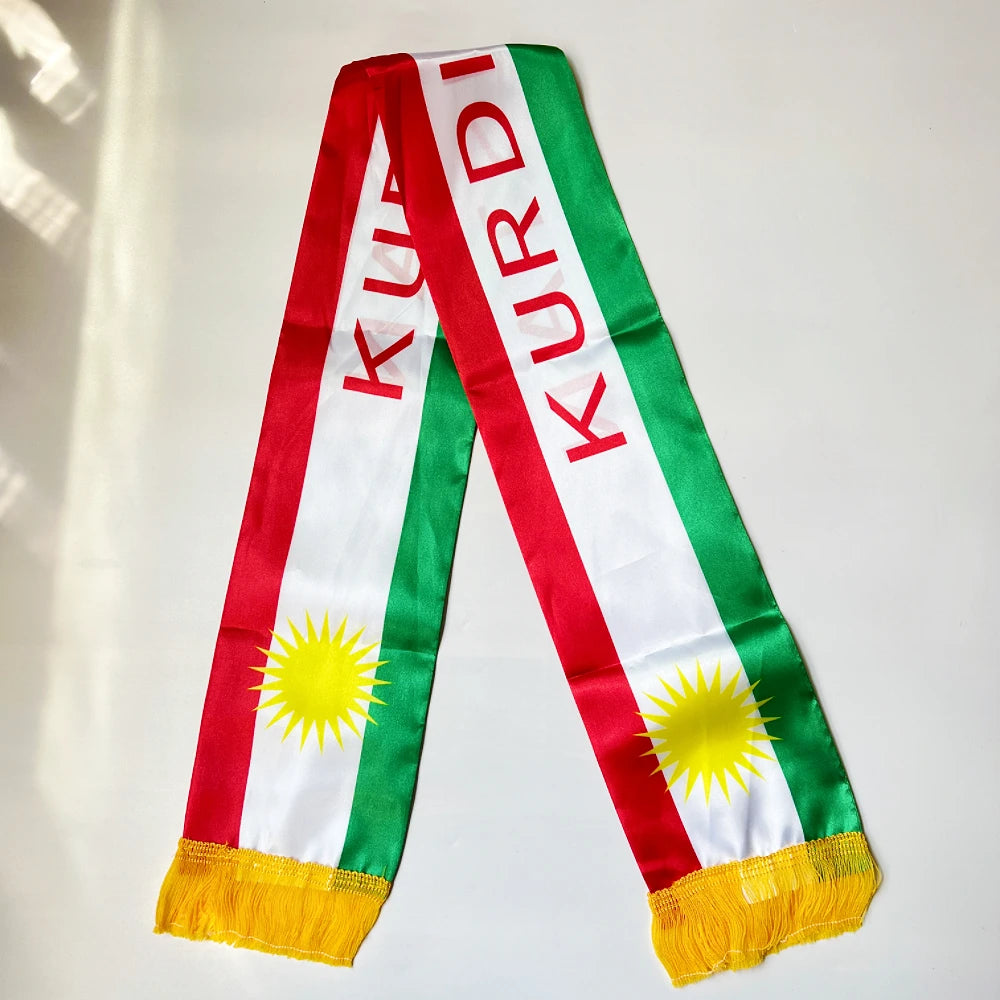 Kurdistan Flagkurdish Scarf 15X150Cm the Kurdistan Scarf Banner Polyester Festival Party Decoration