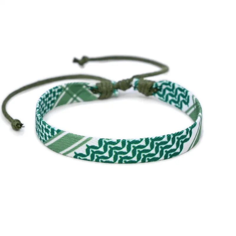 Arabic Scarf Style Woven Bracelet for Women Men Handmade Ethnic Wave Dot Colored Wrap Bracelets Couple Fashion Summer Jewelry