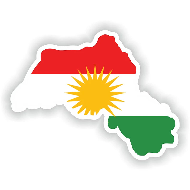 Kurdistan Kurds Map Sticker for Car Moto Map Flag Vinyl Decal outside Wall Decoration S62409#