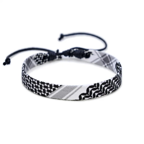 Arabic Scarf Style Woven Bracelet for Women Men Handmade Ethnic Wave Dot Colored Wrap Bracelets Couple Fashion Summer Jewelry