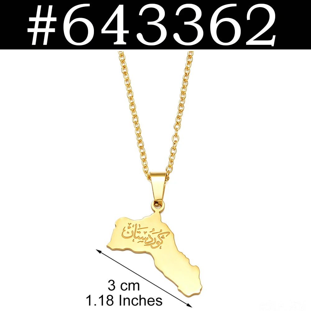 Kurdistan Pendant Necklaces for Woman Kurdish Jewelry Stainless Steel #598762