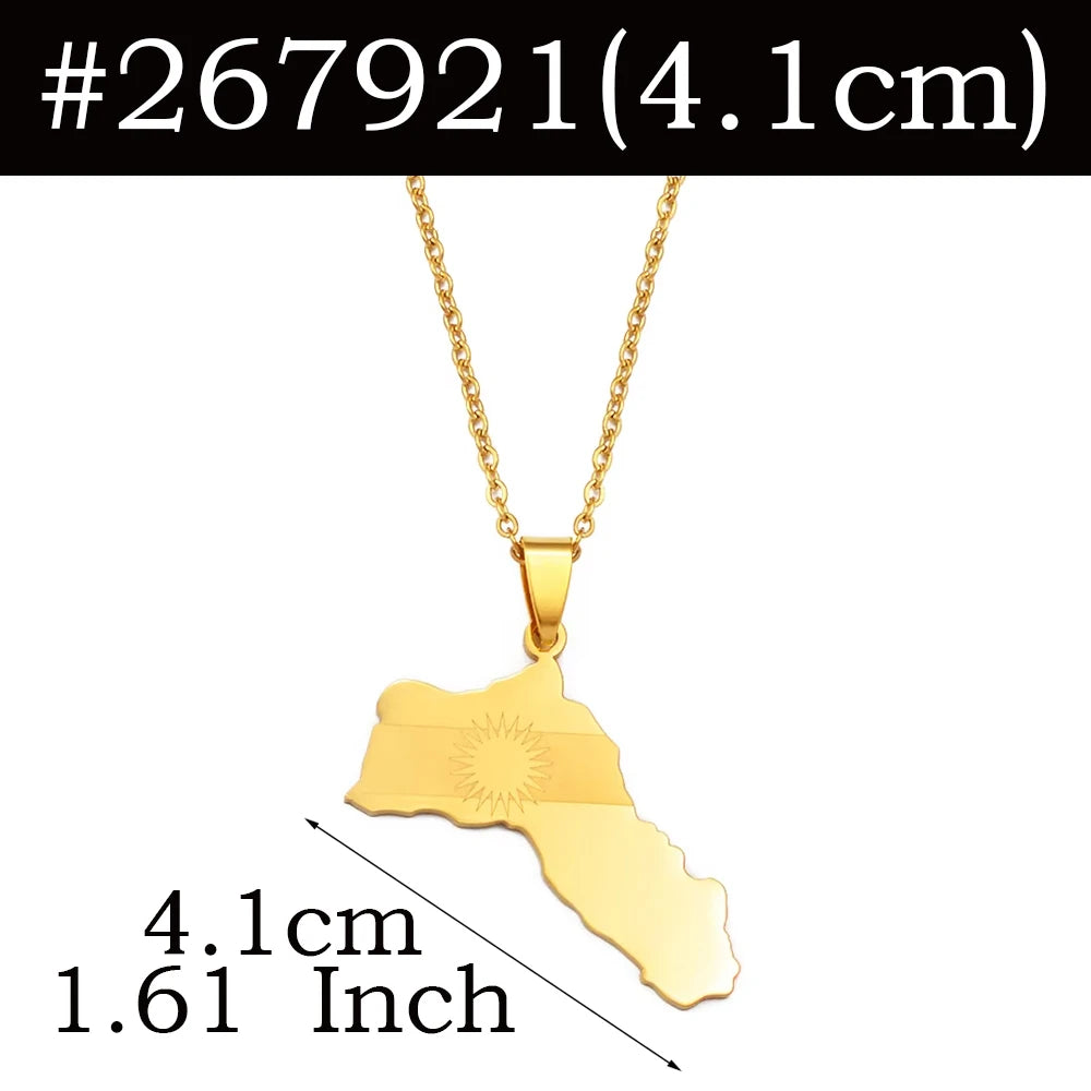2.5Cm/4Cm Kurdistan Pendant Necklaces Silver Color/Gold Color Kurdish Jewelry @267921