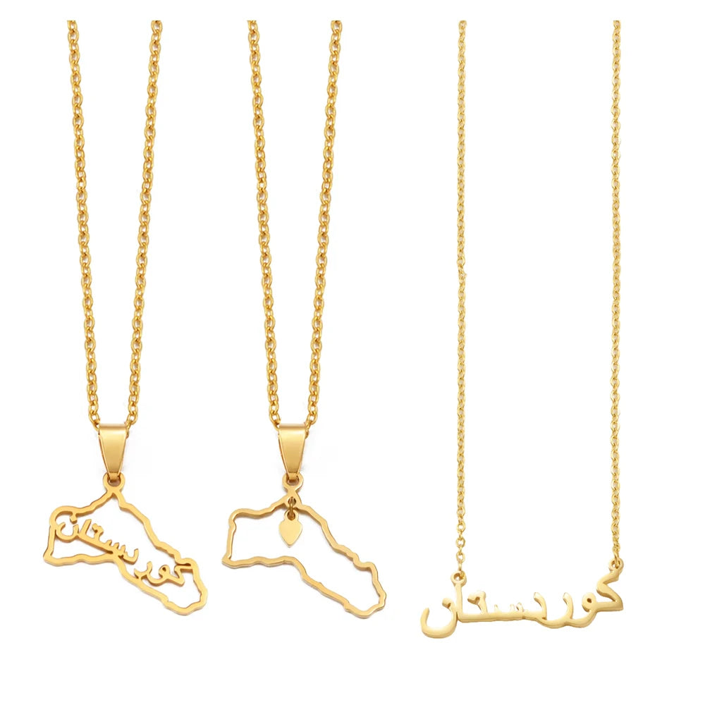 Kurdistan Pendant Necklaces for Woman Kurdish Jewelry Stainless Steel #598762