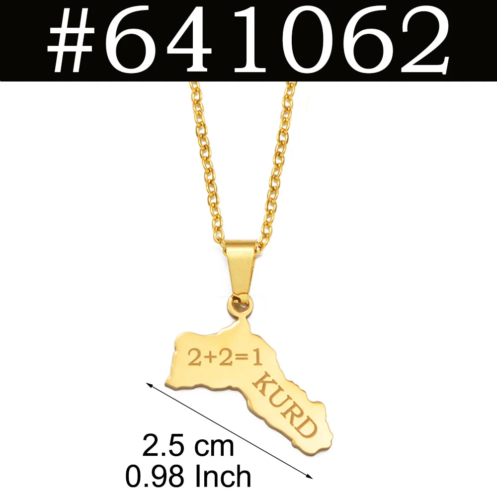 Kurdistan Pendant Necklaces for Woman Kurdish Jewelry Stainless Steel #598762