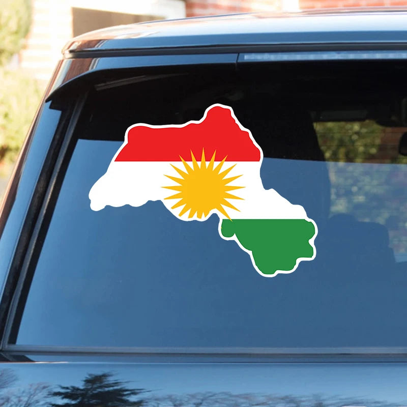 Kurdistan Kurds Map Sticker for Car Moto Map Flag Vinyl Decal outside Wall Decoration S62409#