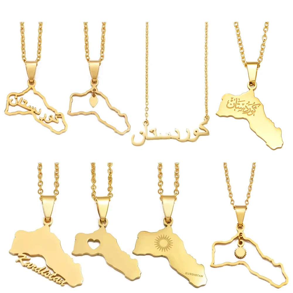 Kurdistan Pendant Necklaces for Woman Kurdish Jewelry Stainless Steel #598762
