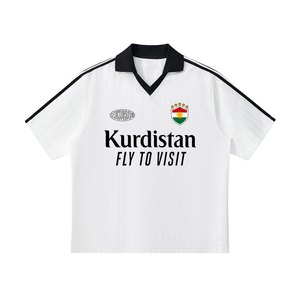 Contrast Collar Striped Soccer Jersey
