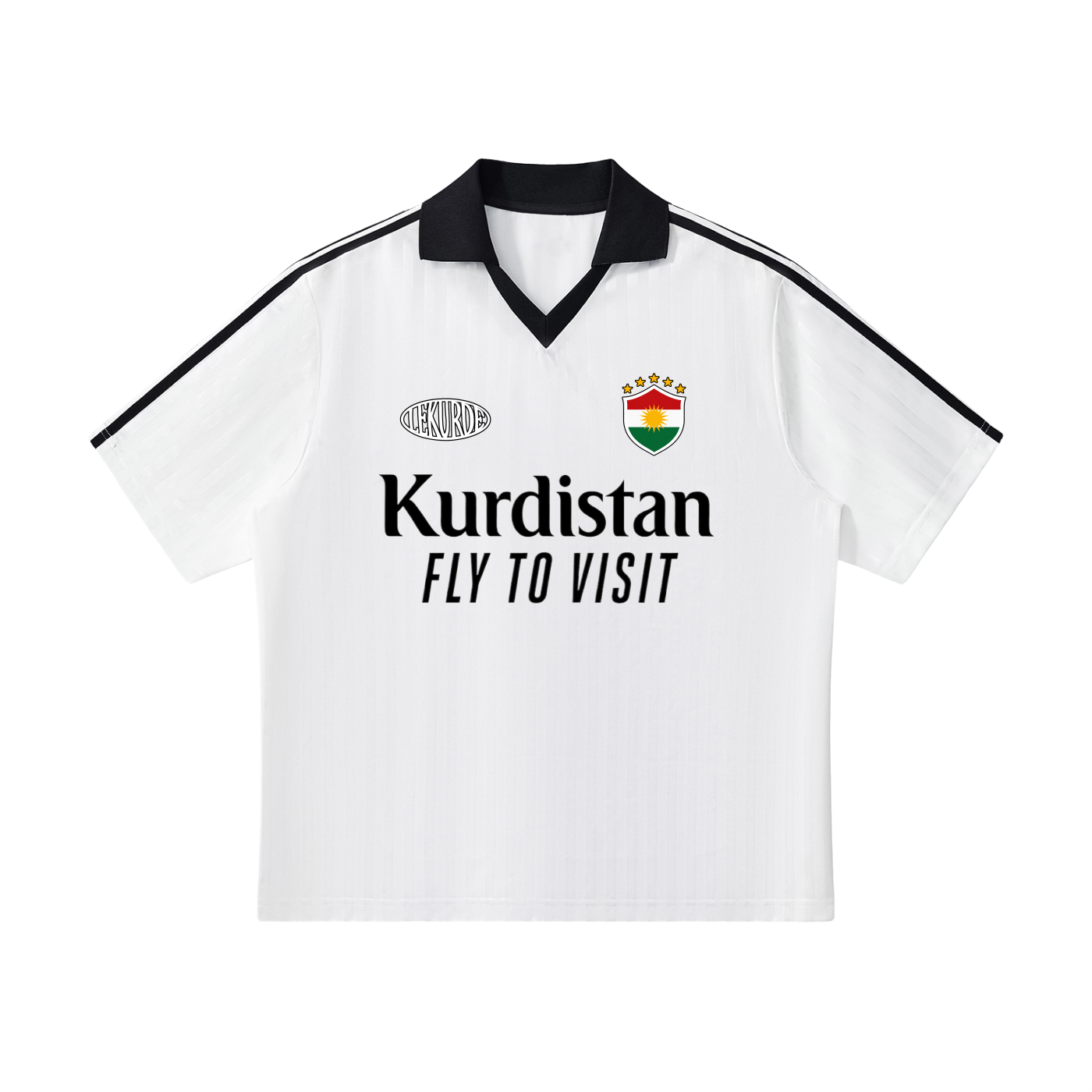 Contrast Collar Striped Soccer Jersey